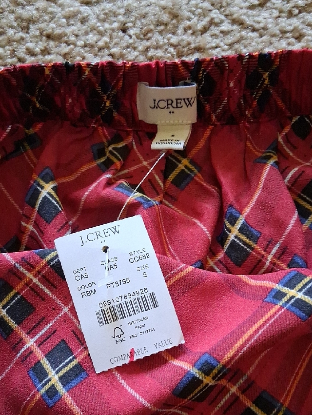 J. Crew Red Plaid A-Line Mini Skirt - Picture 4 of 8